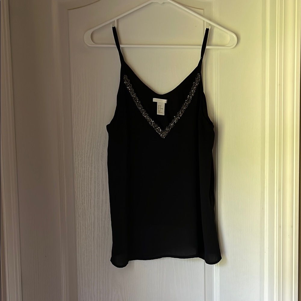 H&M Black Camisole with Silver Accents